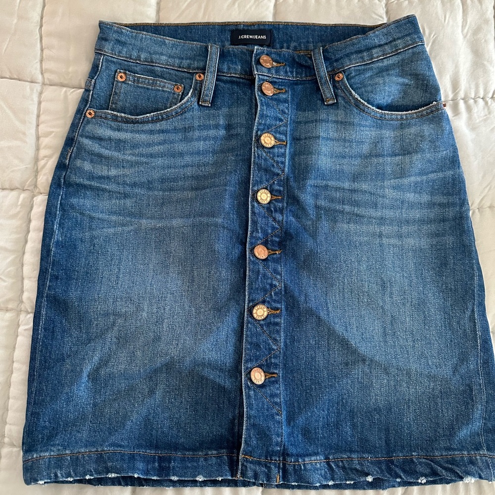 J. Crew Denim Button-Up Skirt